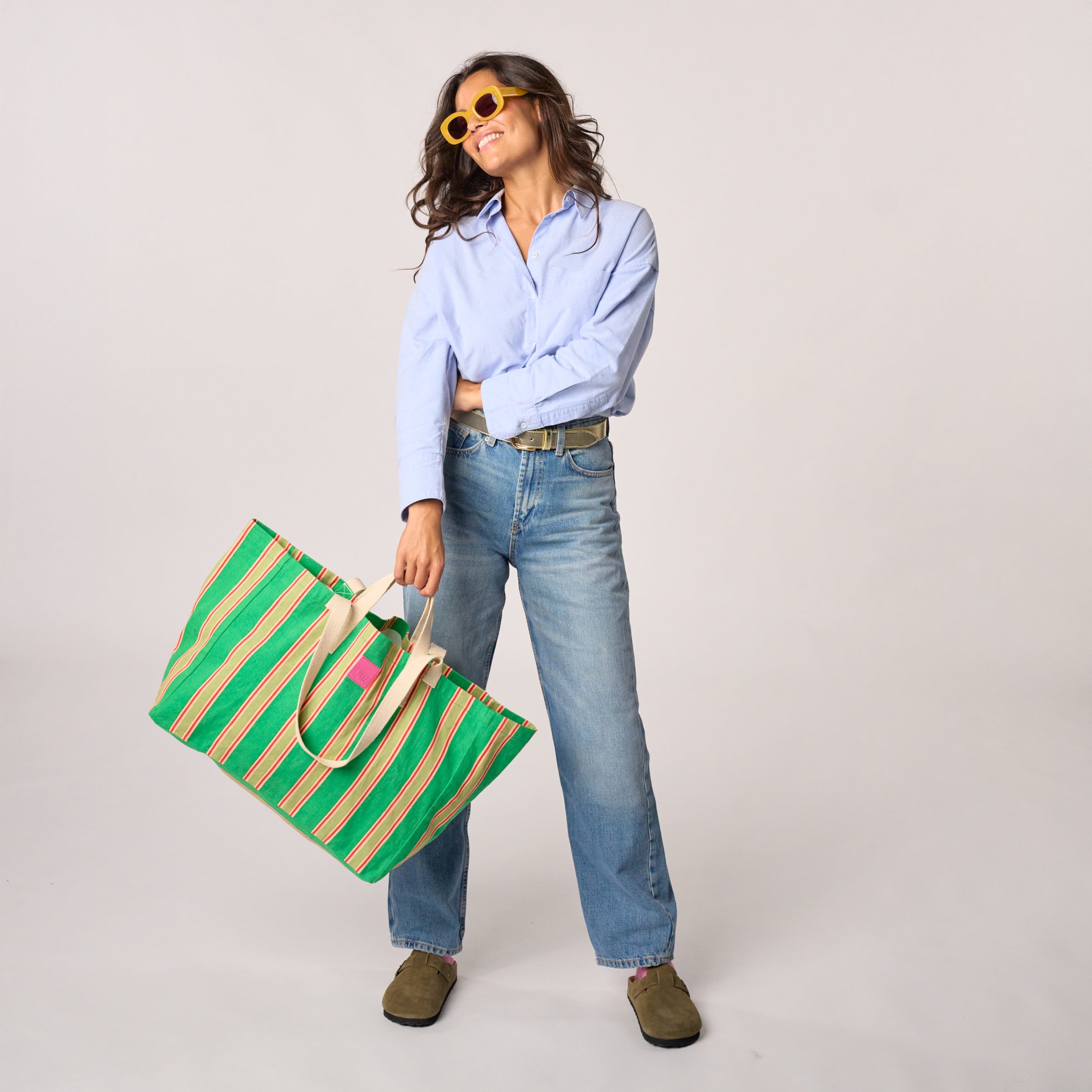 Striped Tote Bag - Green, detail