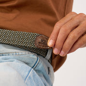 Multicolored Woven Belt - Quebec, worn