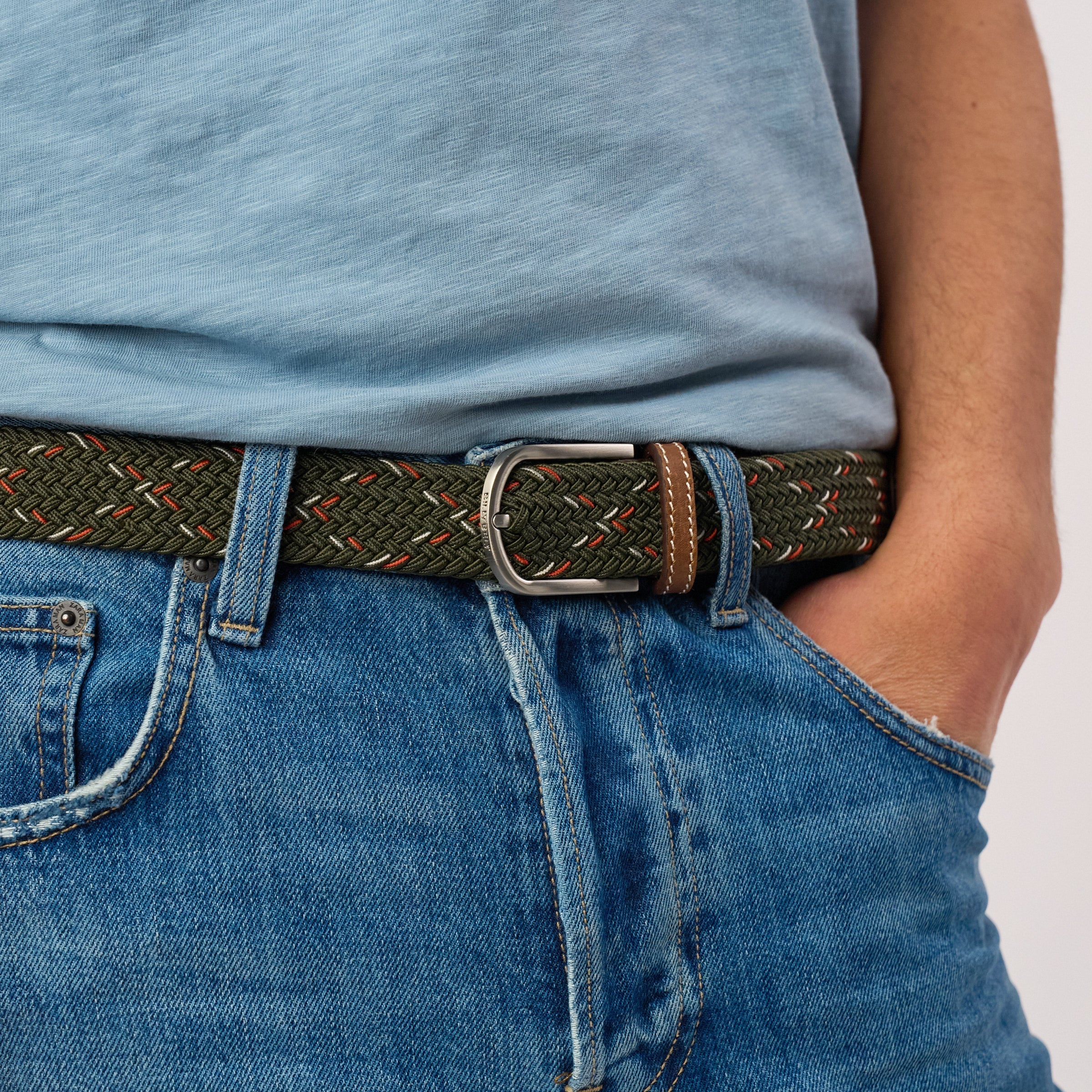 Multicolored Woven Belt - Tanzania, worn