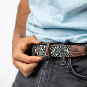 Multicolored Woven Belt - Glasgow, worn
