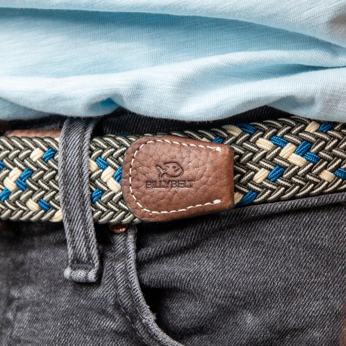 Multicolored Woven Belt - Glasgow, worn