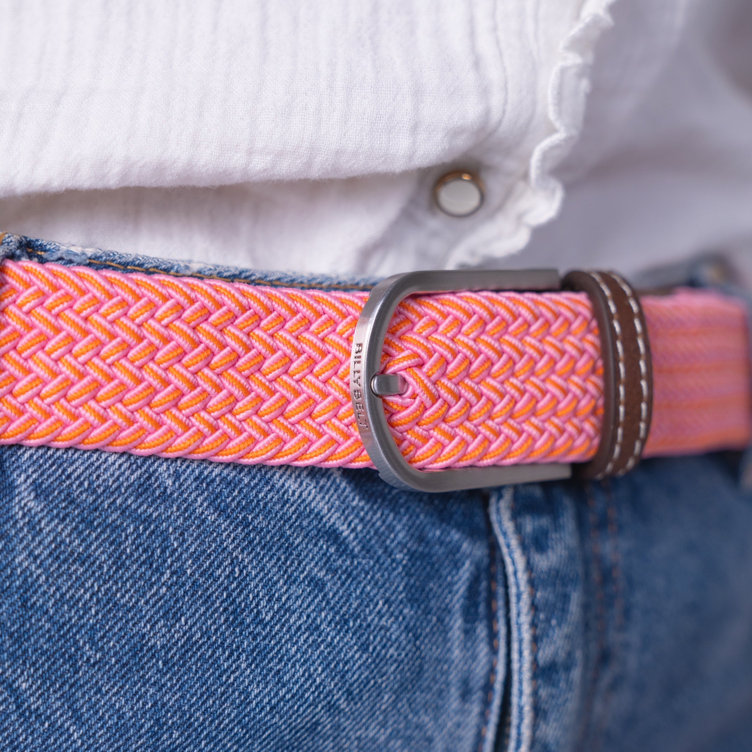 Multicolored Woven Belt - Miami, worn