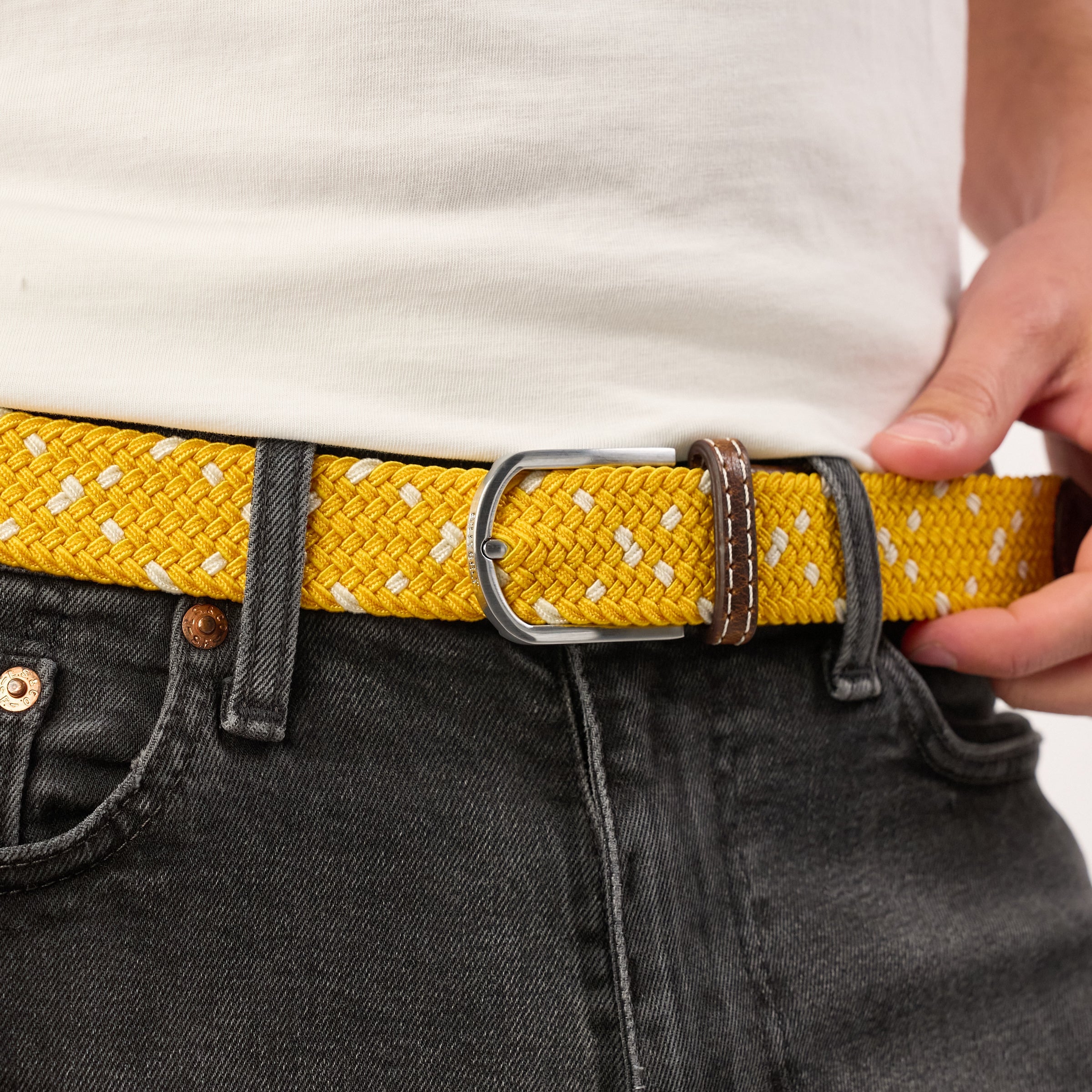 Multicolored Woven Belt - Izamel, worn