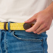Multicolored Woven Belt - Marmara, worn detail