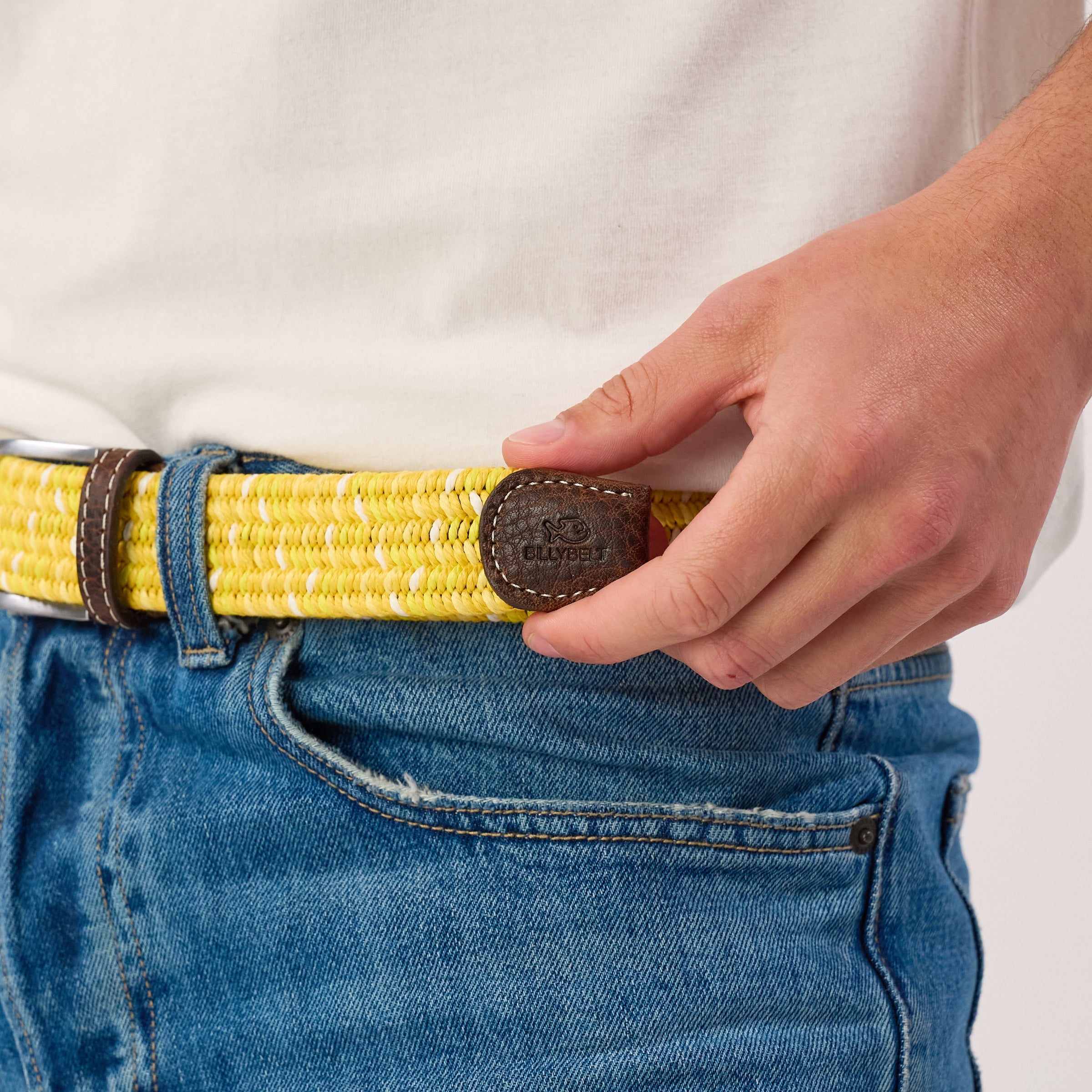 Multicolored Woven Belt - Marmara, worn detail