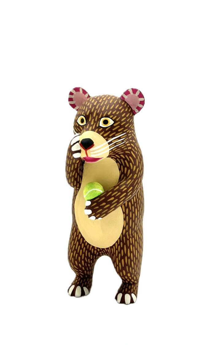 Carl Bear With Tennis Ball Alebrije