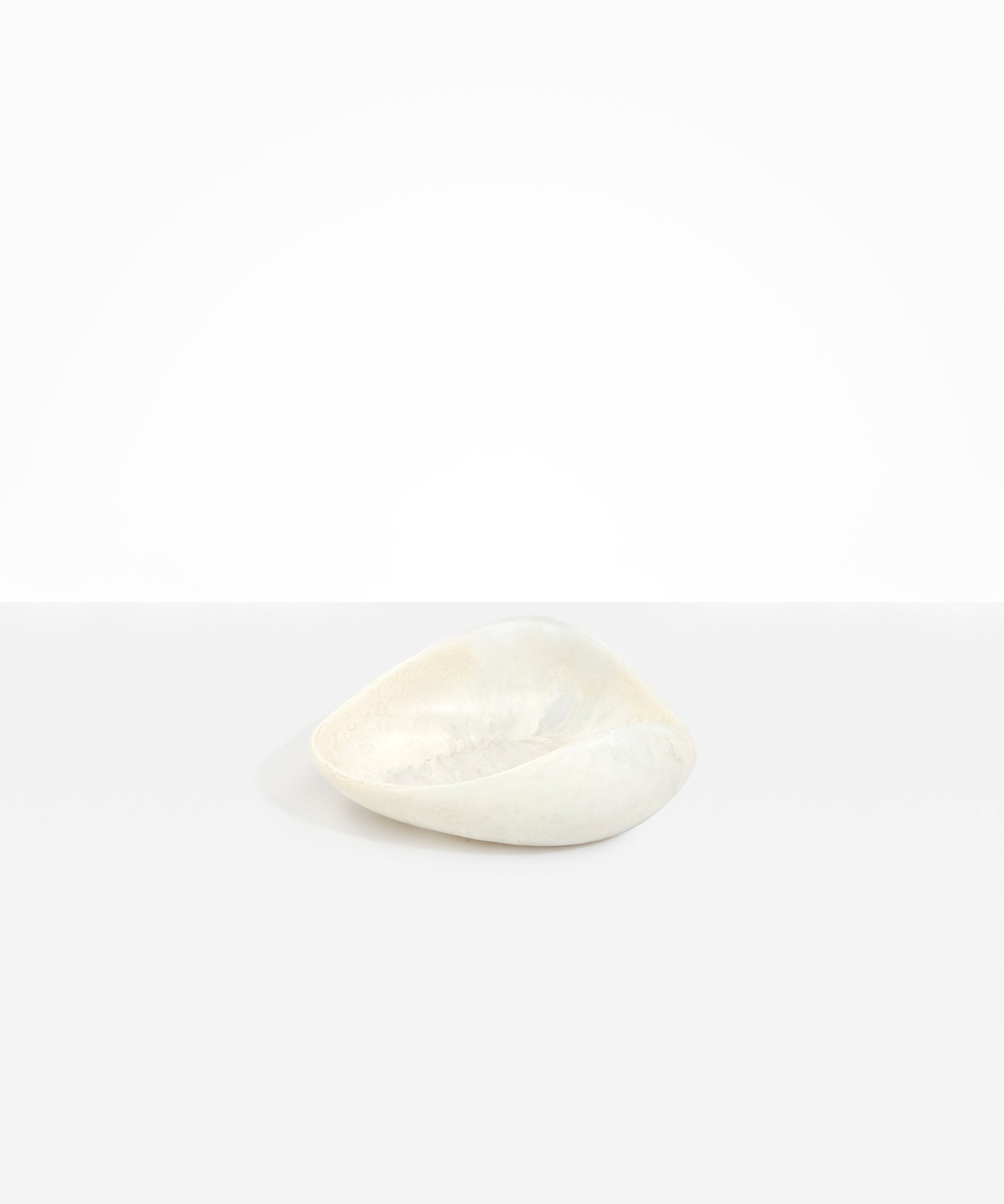 Small Leaf Bowl in Chalk Swirl by Dinosaur Designs, hand-cast resin