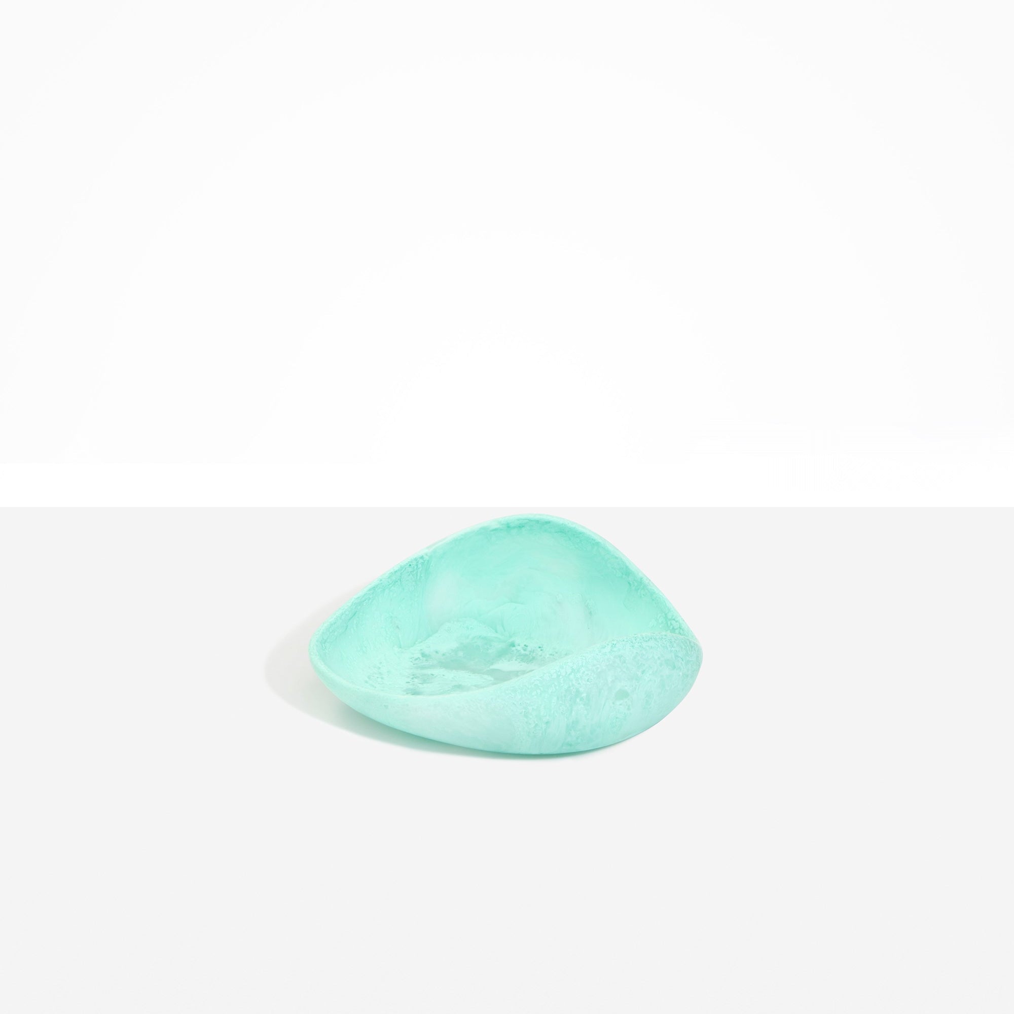 Small Leaf Bowl in Mint by Dinosaur Designs, hand-cast resin