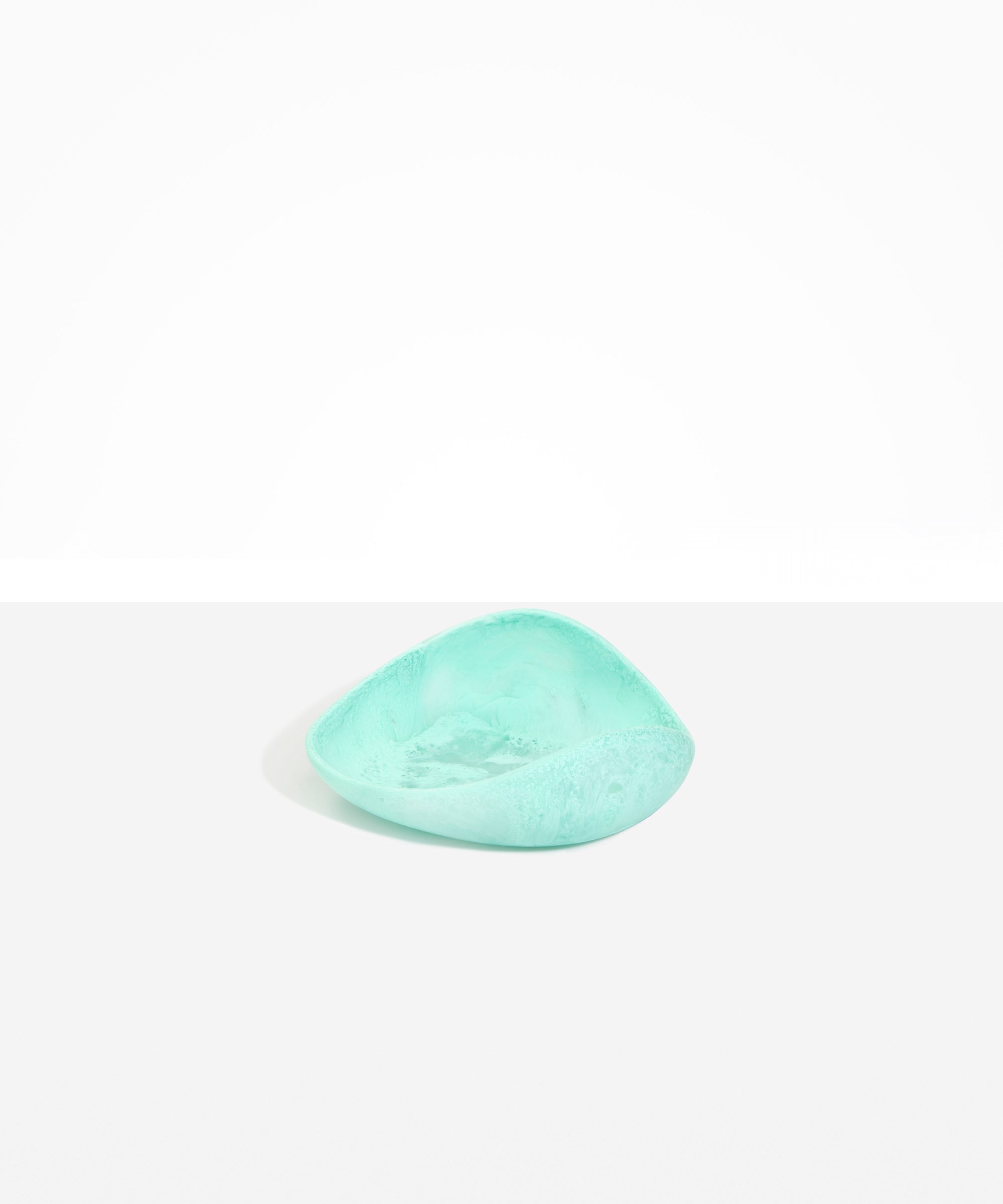 Small Leaf Bowl in Mint by Dinosaur Designs, hand-cast resin