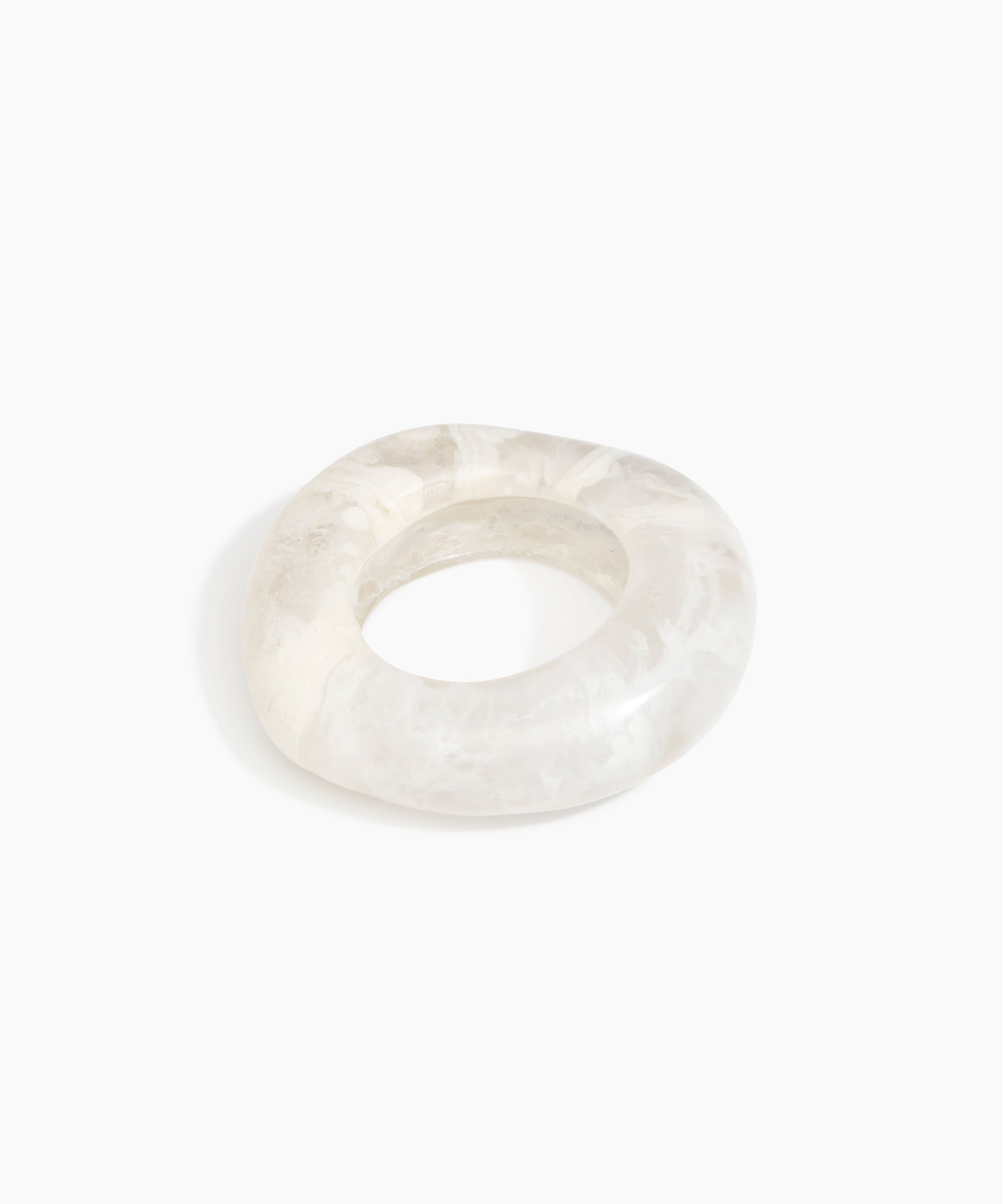 Large Drift Bangle in Chalk Swirl by Dinosaur Designs, hand-cast resin