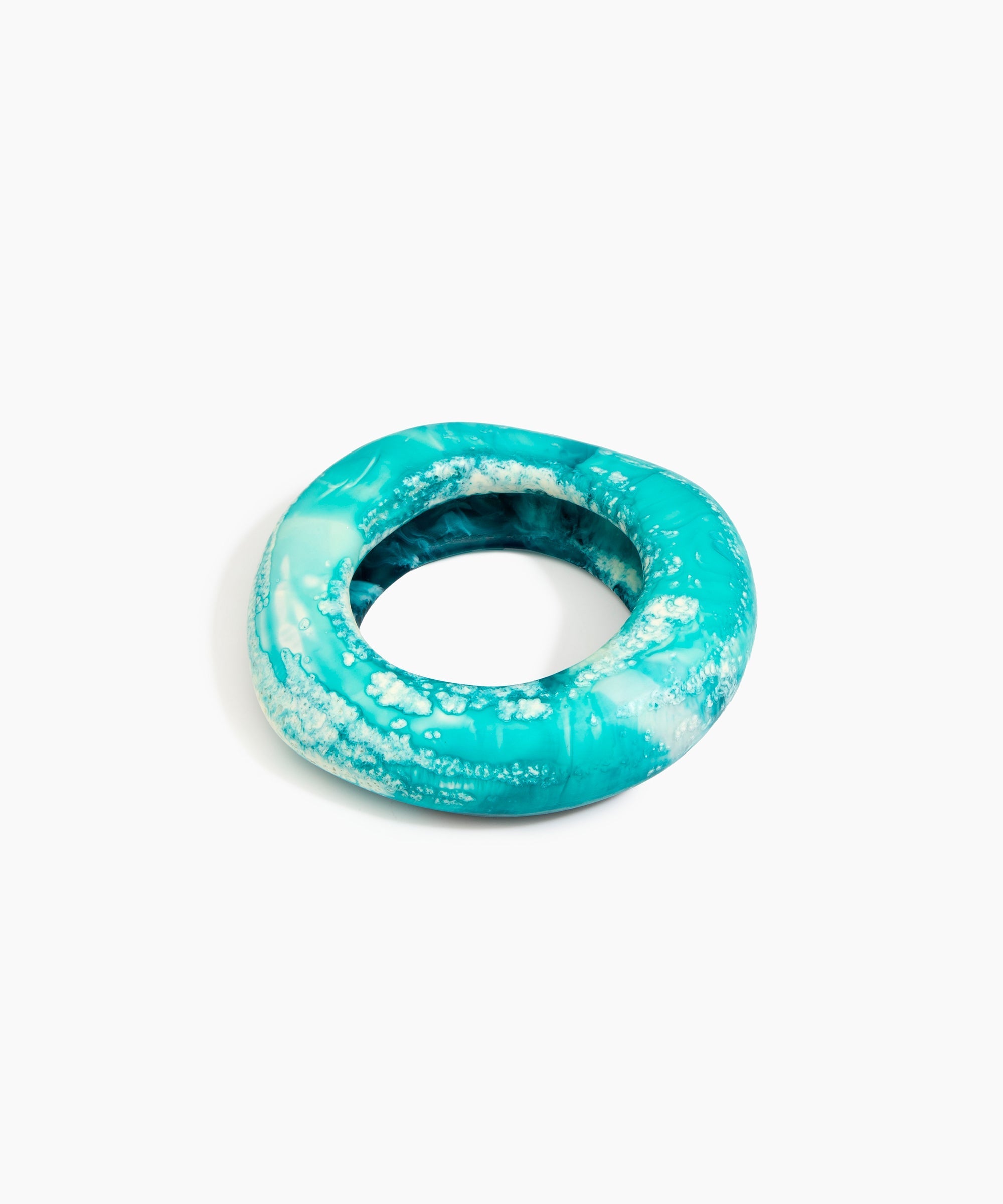 Large Drift Bangle in Lagoon by Dinosaur Designs, hand-cast resin