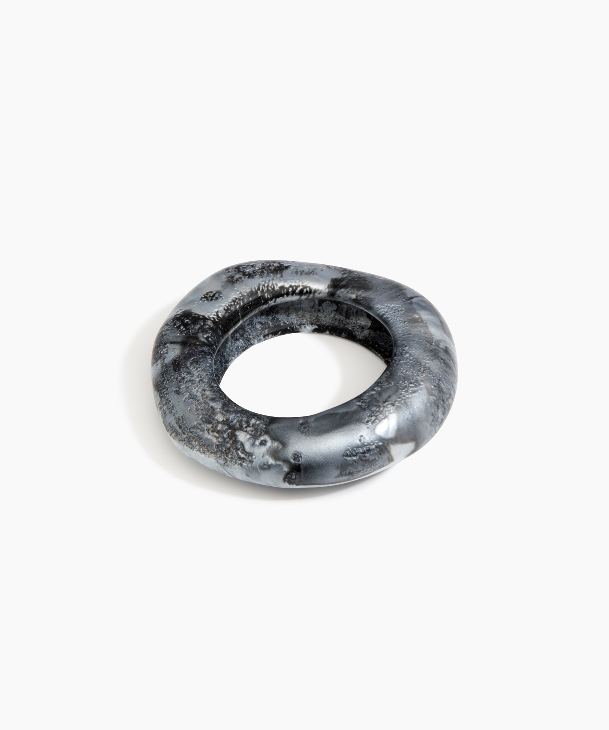 Large Drift Bangle in Slate by Dinosaur Designs, hand-cast resin