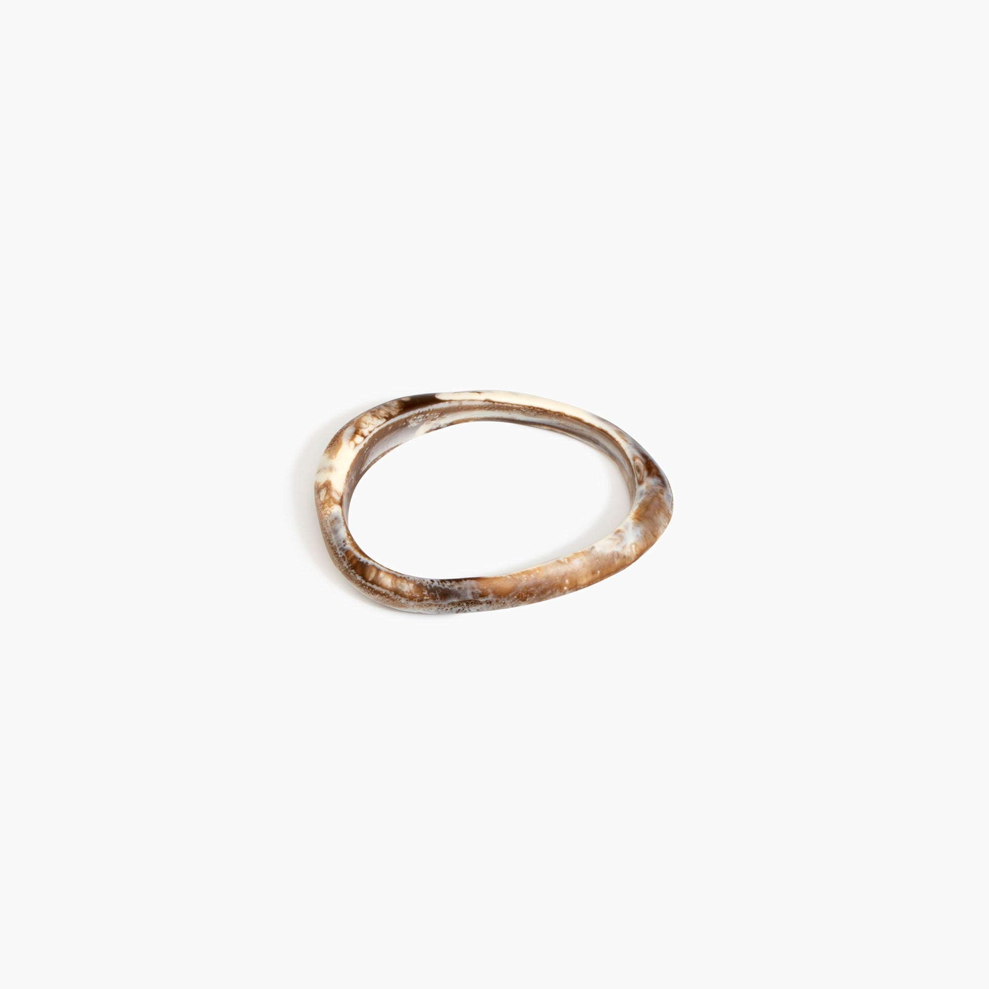 Rock Wishbone Bangle Wide in Cappuccino by Dinosaur Designs, hand-cast resin