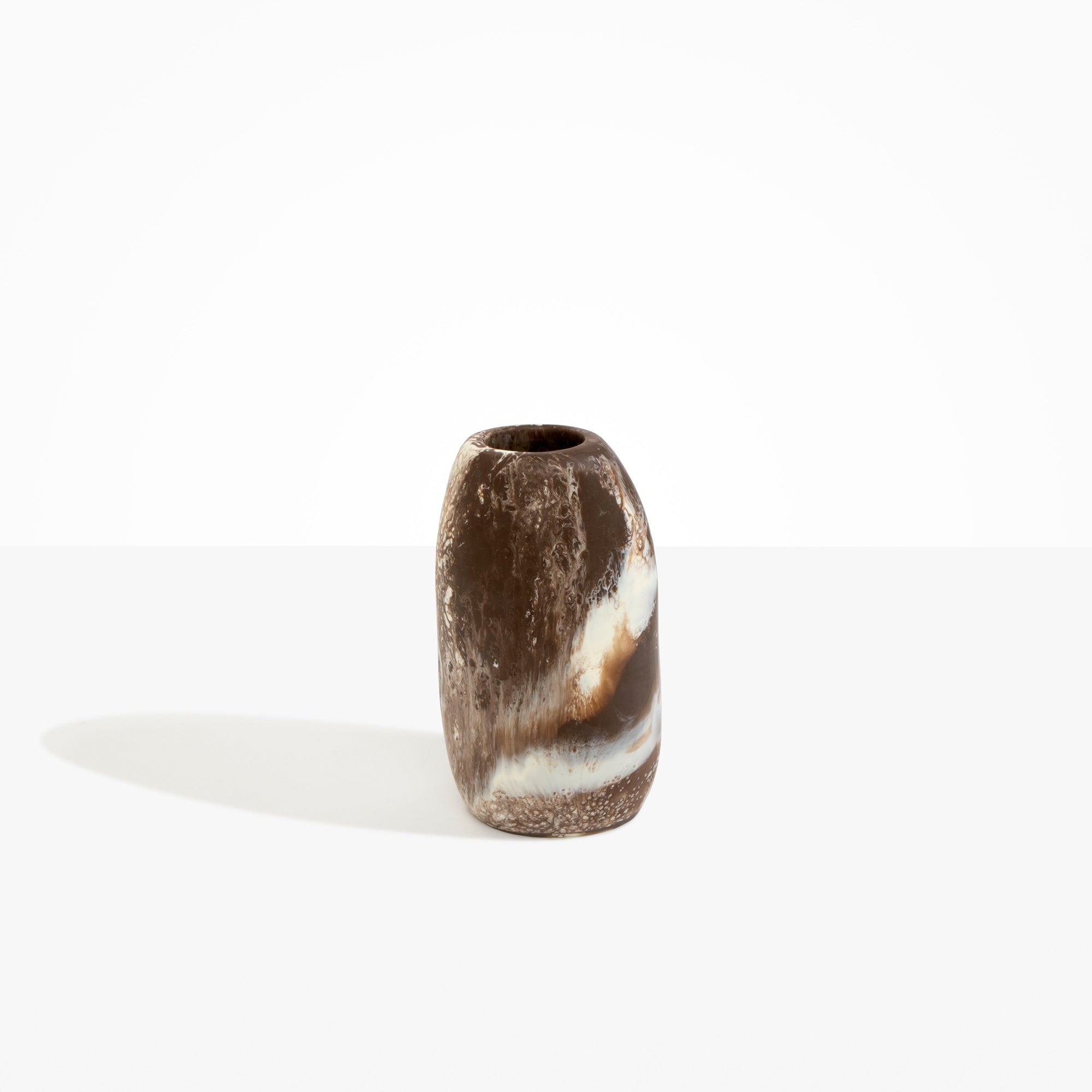 Medium Pebble Vase in Cappuccino by Dinosaur Designs, hand-cast resin