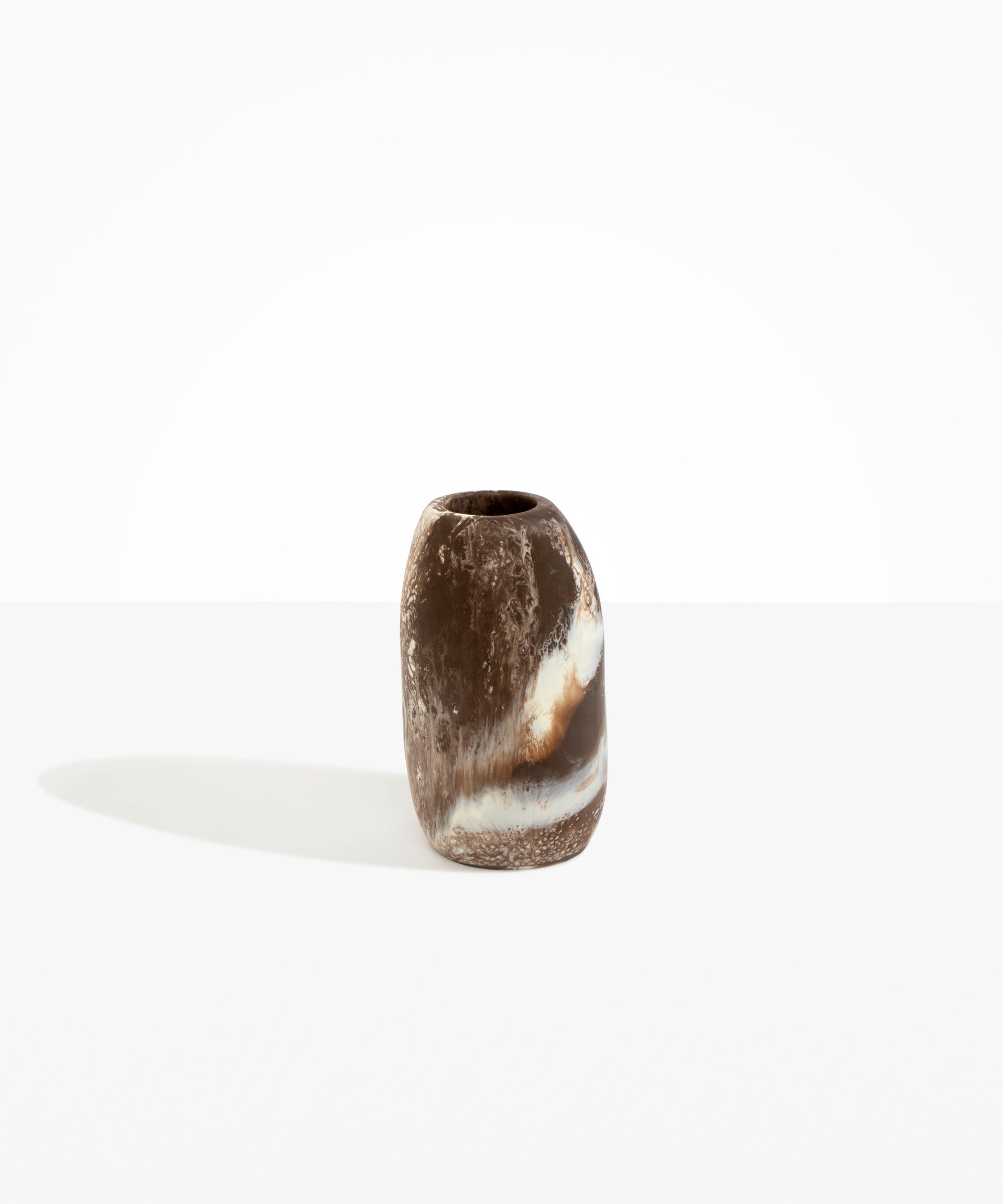 Medium Pebble Vase in Cappuccino by Dinosaur Designs, hand-cast resin