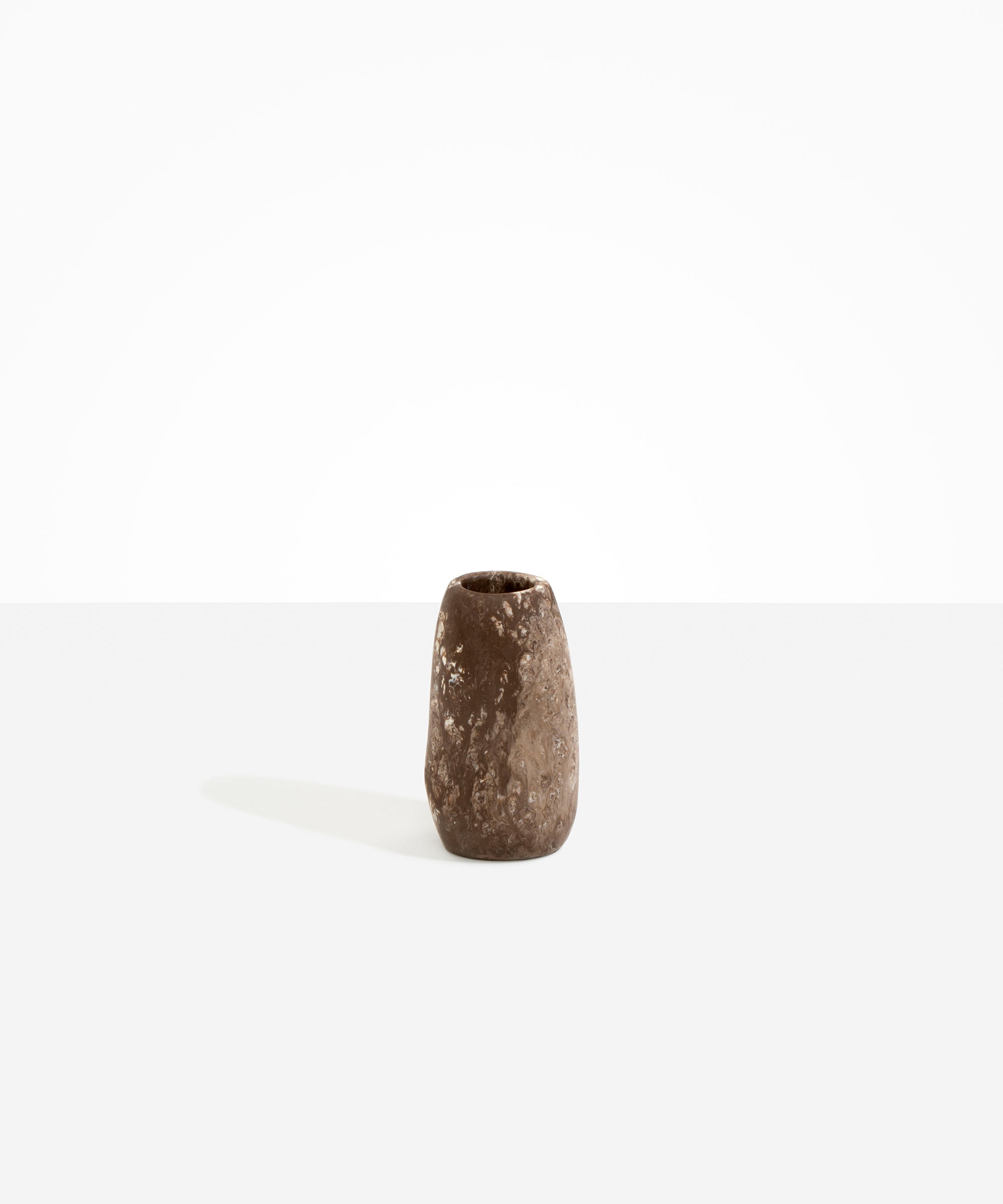 Small Pebble Vase in Cappuccino by Dinosaur Designs, hand-cast resin