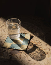 Checker Cocktail Napkin in Sky, styled