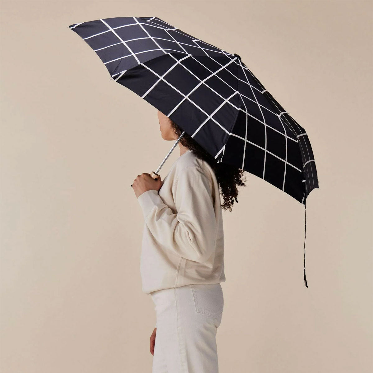 Original Duckhead Duck Umbrella in Black Grid, open