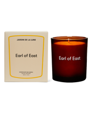 Earl of East Jardin de la Lune candle in amber glass with its boxed sleeve