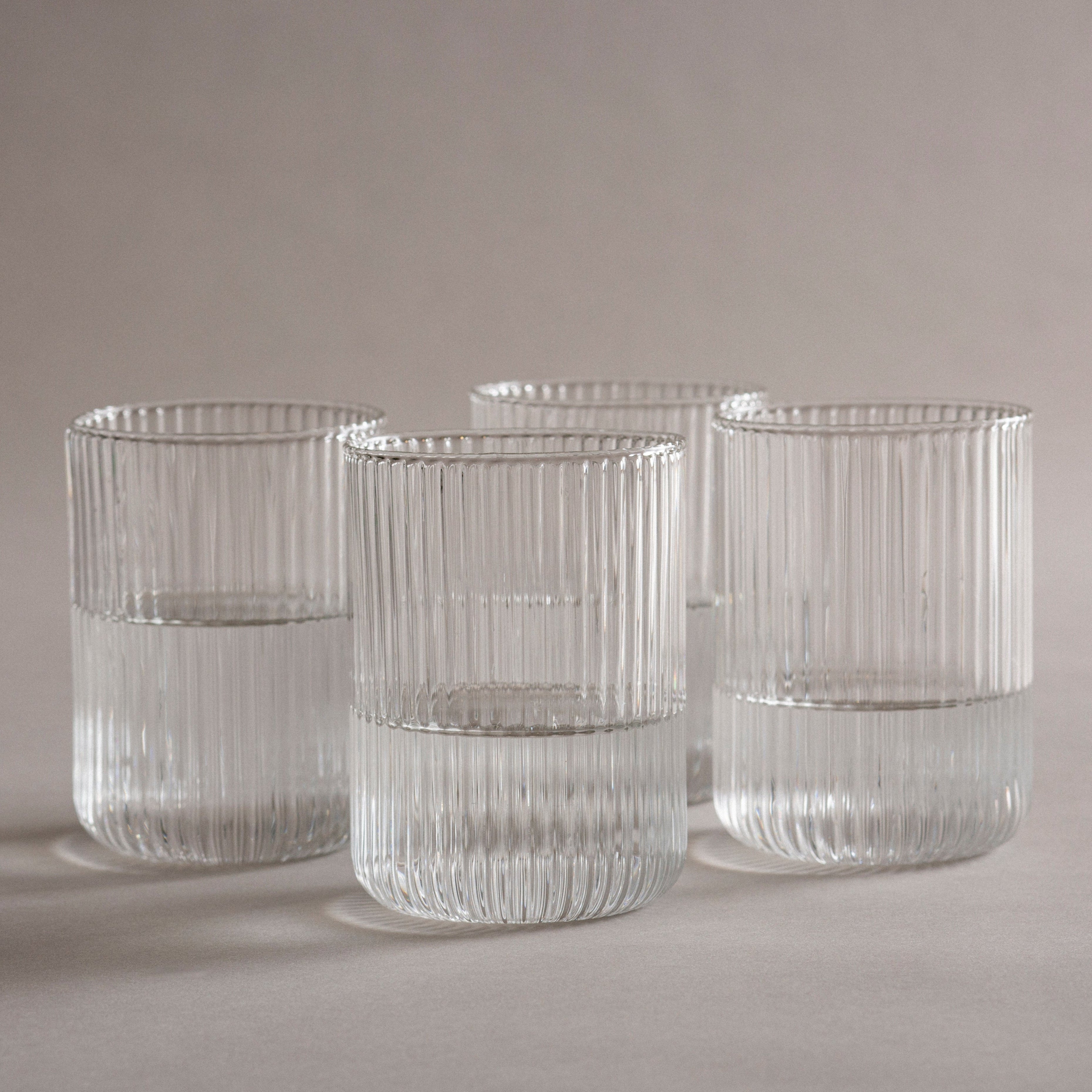 Set of 4 Glass Cups - Clear