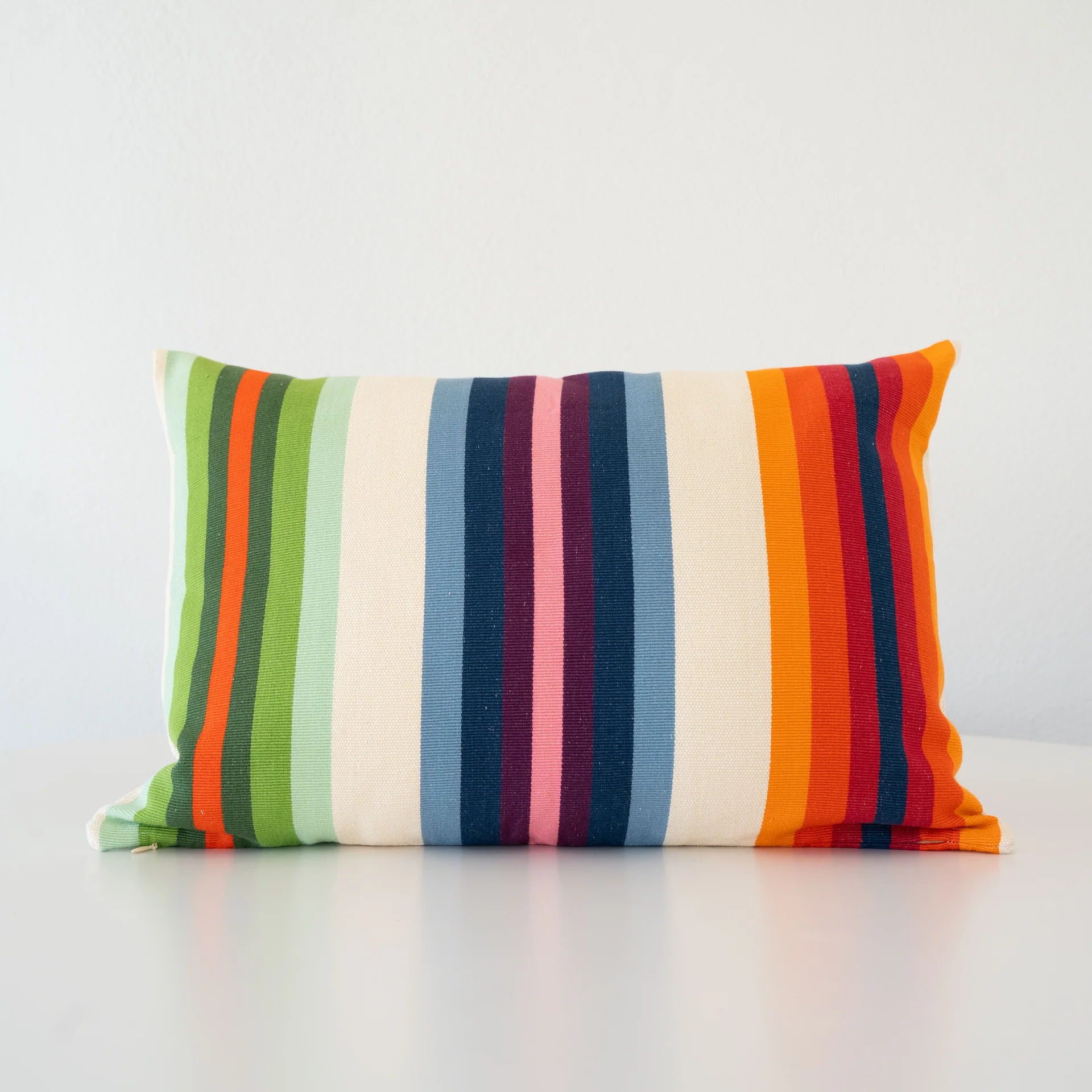 Rainbow Stripe Pillow 14" x 20"