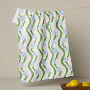 Kitchen Tea Towel - Wavy Flowers