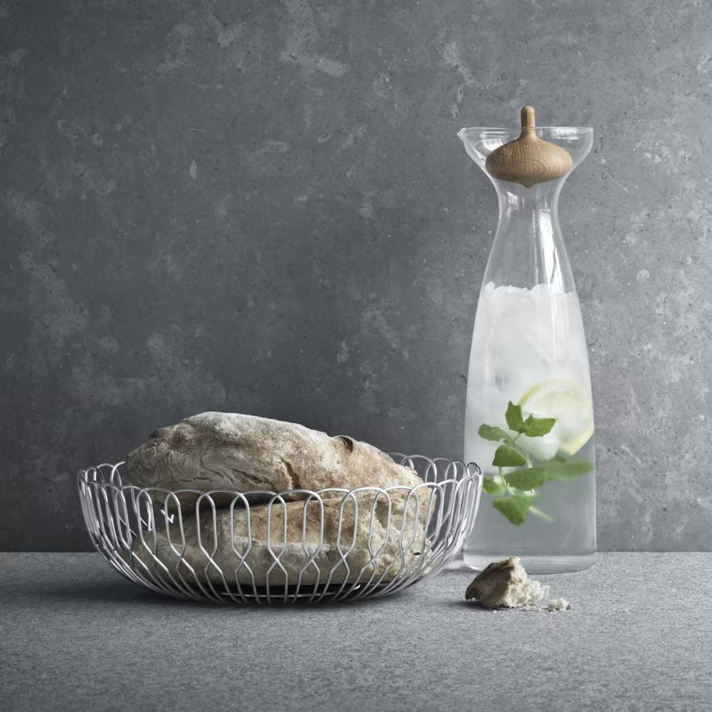 Alfredo Glass Carafe with Oak Wood Top