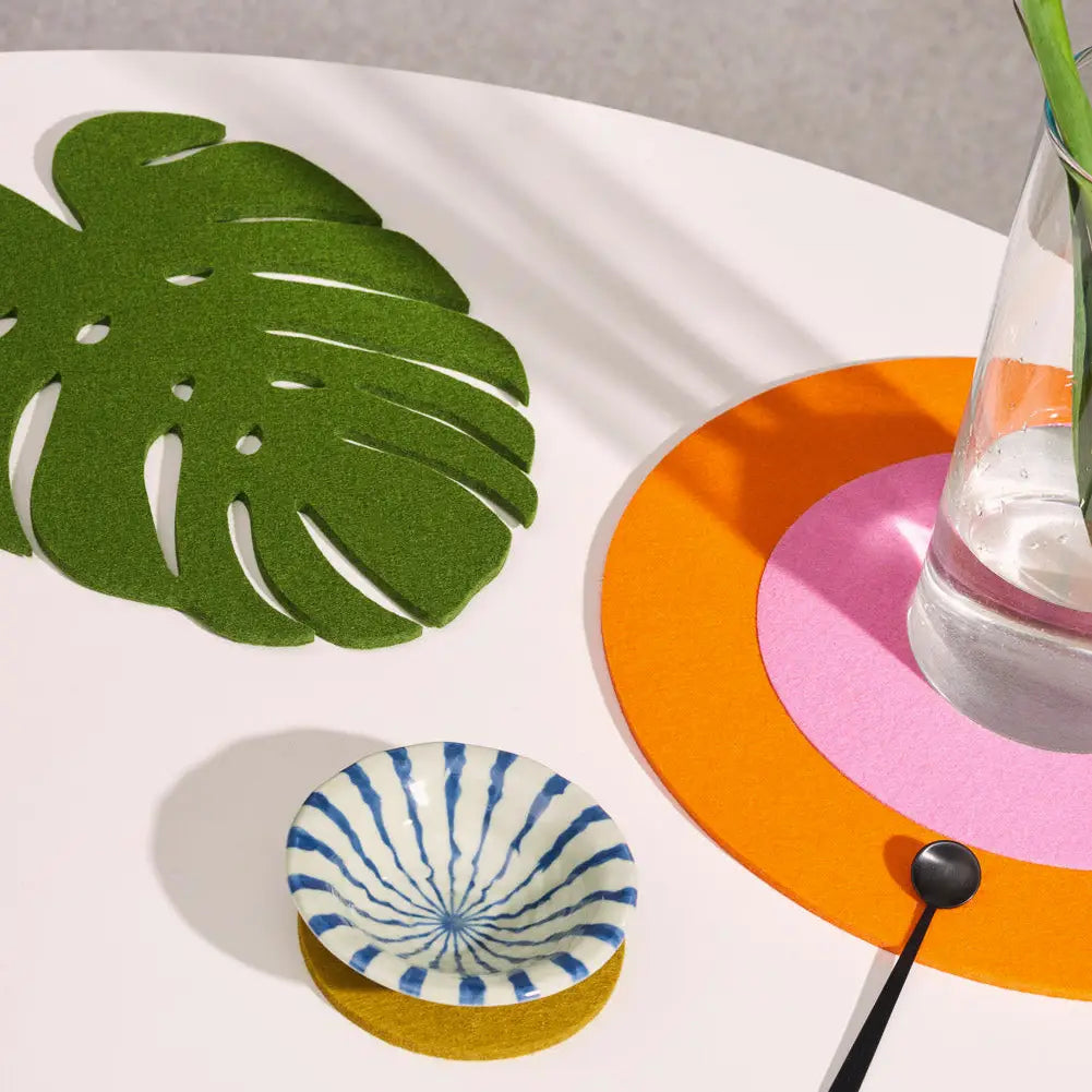 Merino Wool Monstera Leaf Trivet - Medium