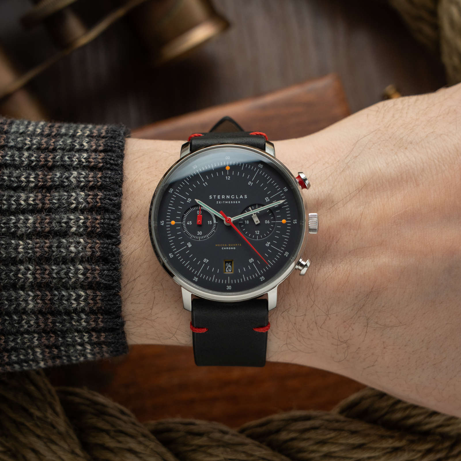Hamburg Chronograph Edition Neuwerk worn on the wrist
