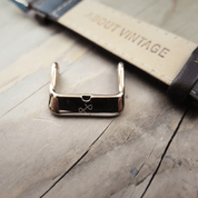 Suede – Blue watch strap by AV86 shown on the wrist