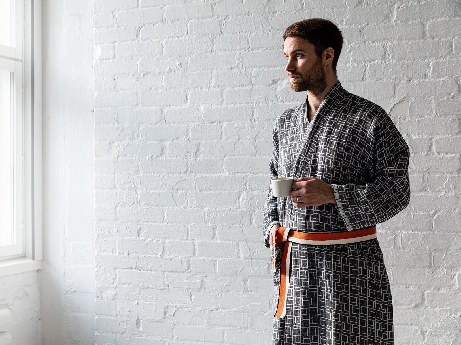 Linen Bathrobe - Black