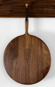 Round Board in walnut by KHEM Studios, circular hardwood cutting and serving board
