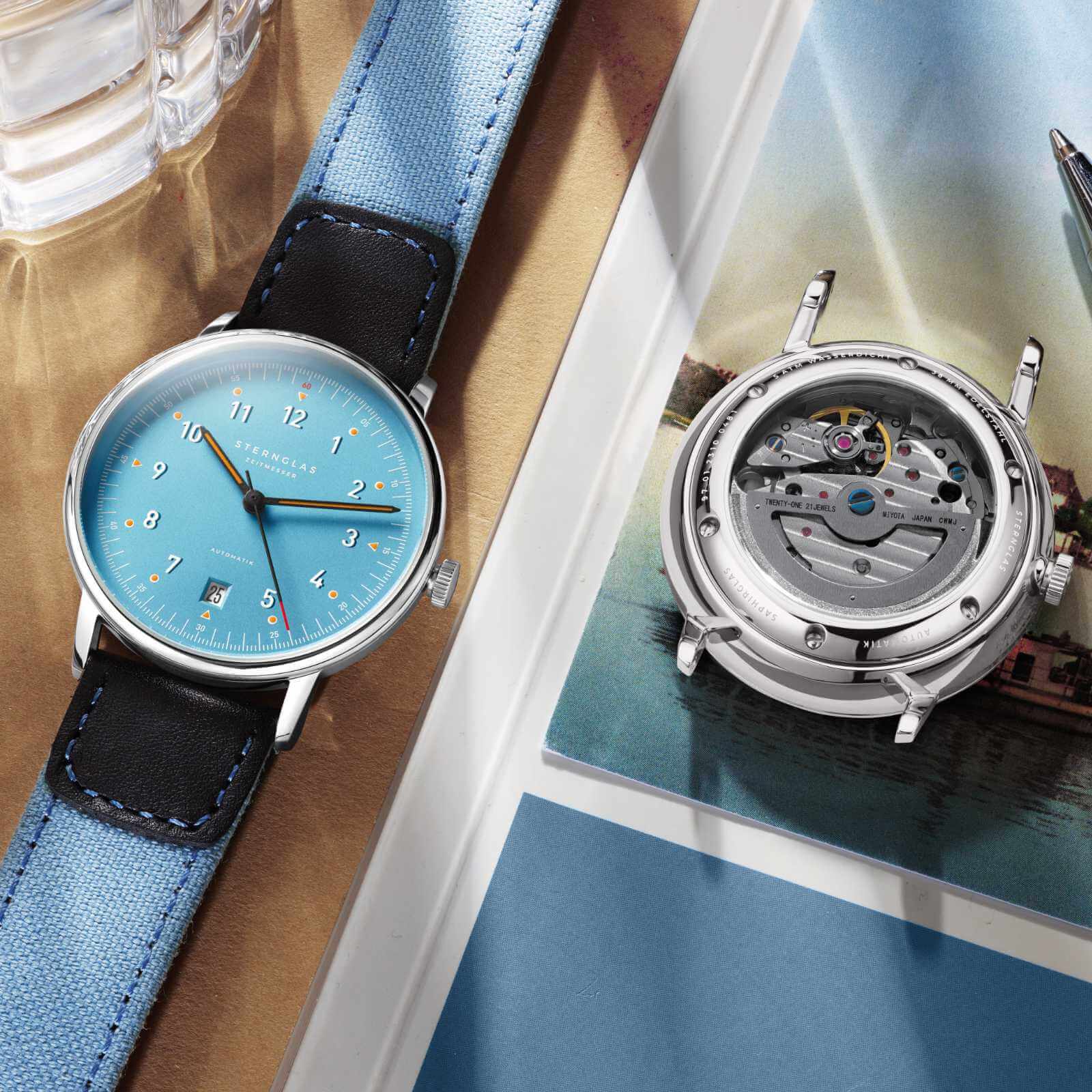 Lumatik Light Blue worn on the wrist