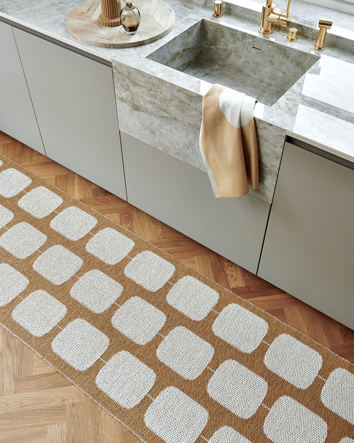 Pappelina STEN Ochre in kitchen setting