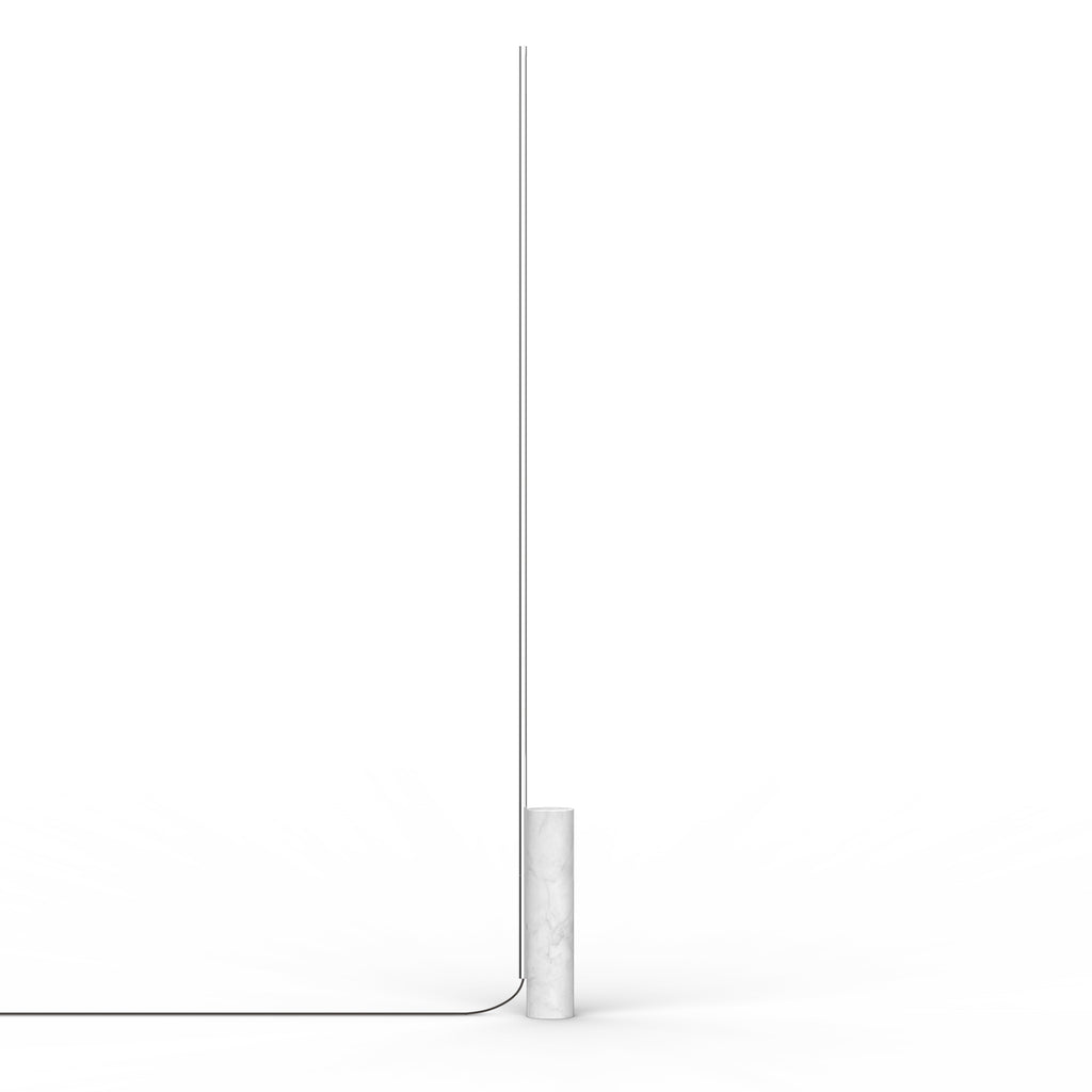 T.O Floor lamp, White Carrara base with chrome arm