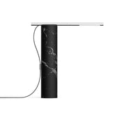 T.O Table lamp, Black Marquina base with chrome arm