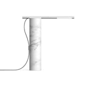T.O Table lamp, White Carrara base with chrome arm