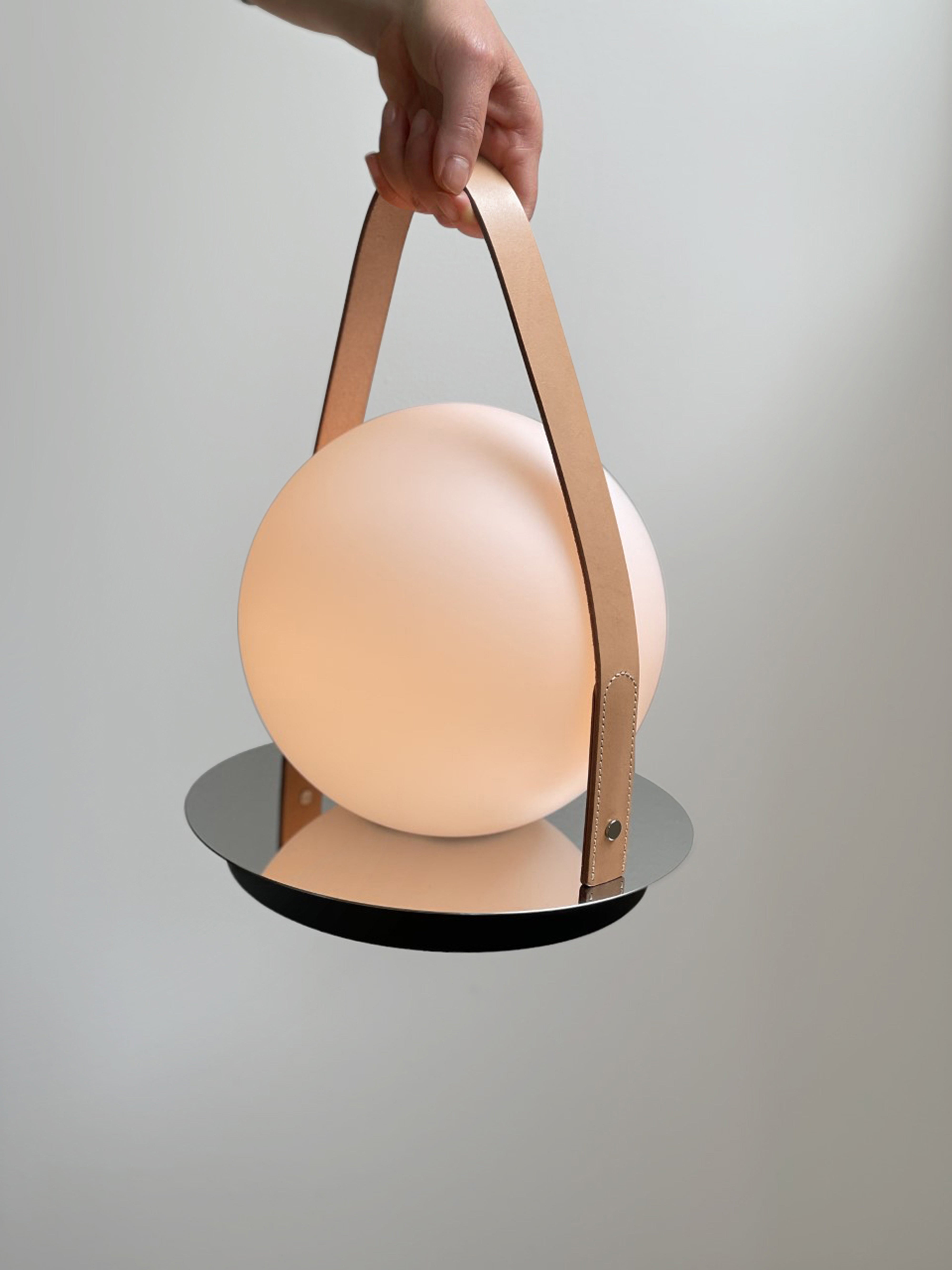 Bola Lantern - Tan/Chrome