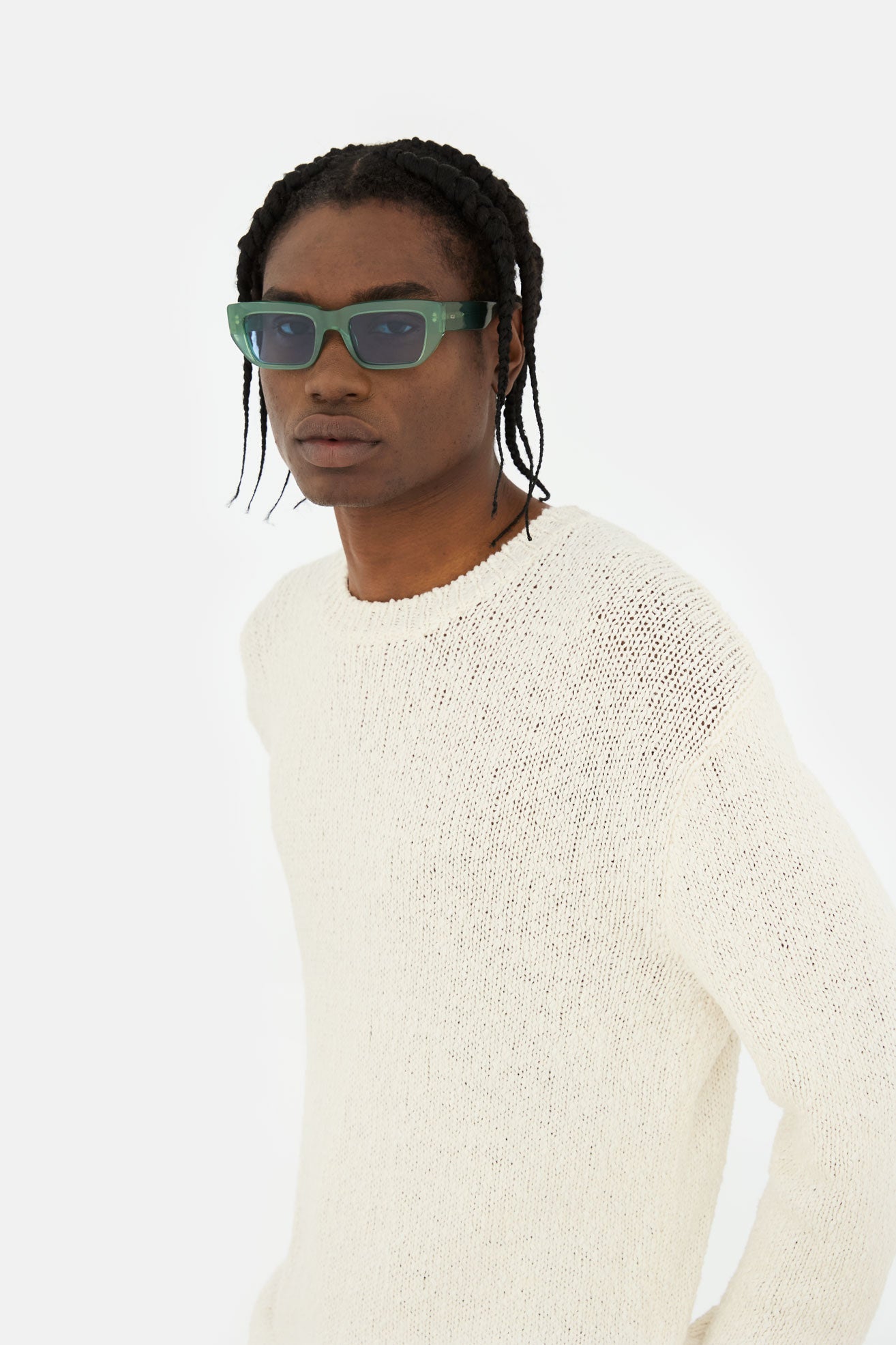Model wearing Ra in Sage
