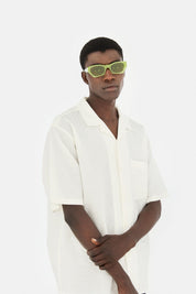Model wearing Amata Estate in Menta, second view