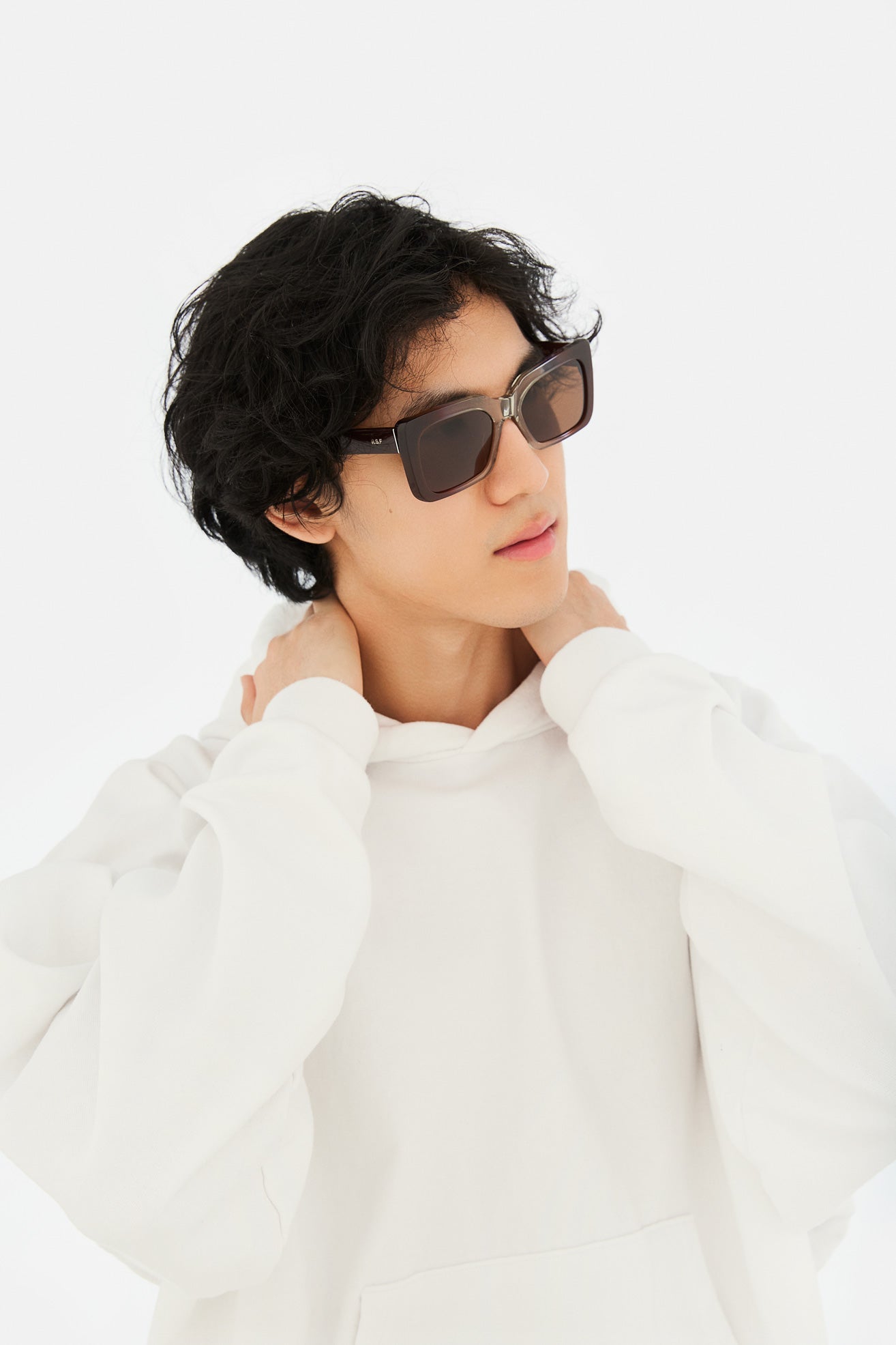Model wearing Senta in Side Fade, side view