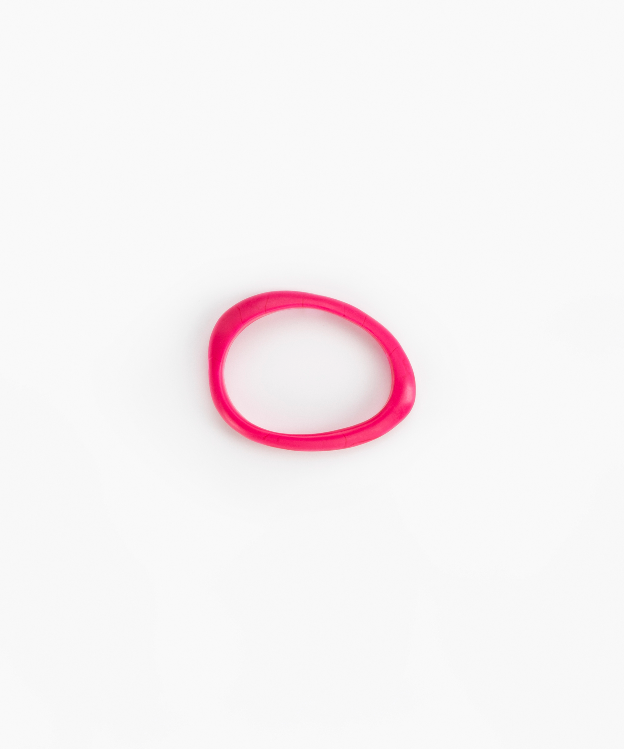 Rock Wishbone Bangle Wide in Flamingo by Dinosaur Designs, hand-cast resin