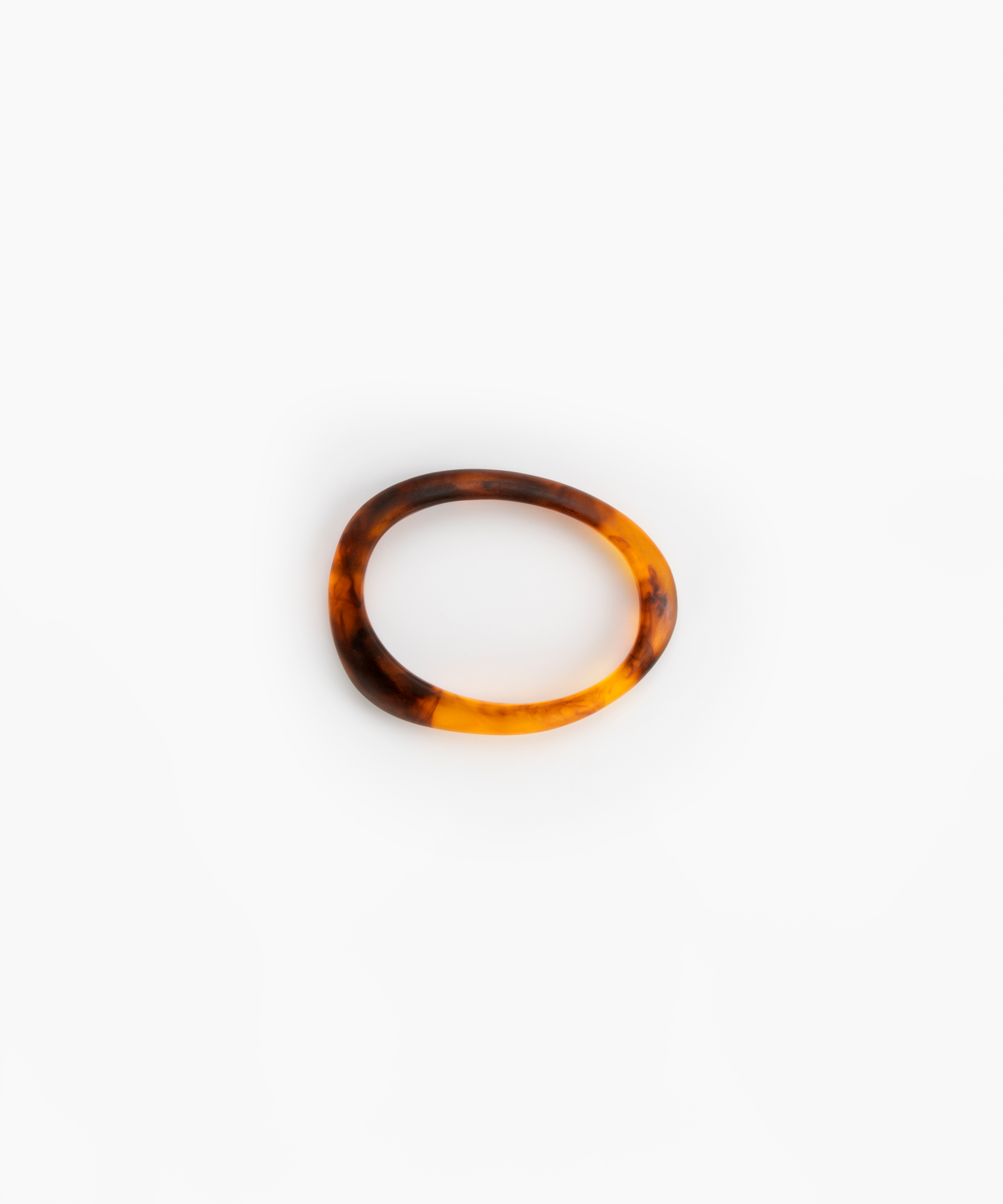 Rock Wishbone Bangle Narrow in Tortoise by Dinosaur Designs, hand-cast resin