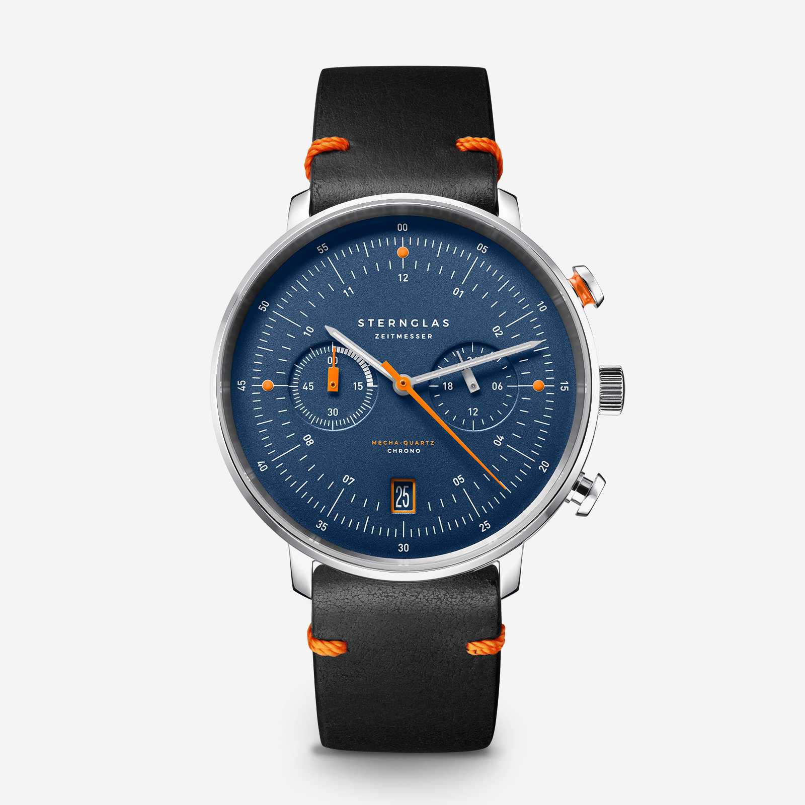 Sternglas Hamburg Chronograph Edition Küste, deep blue dial with orange accents