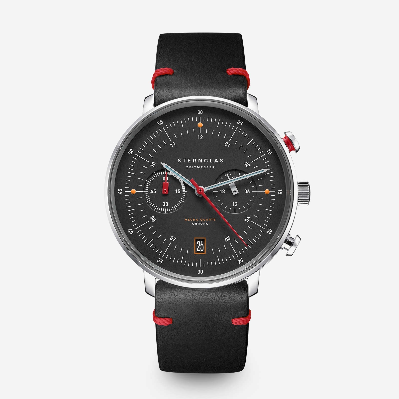 Sternglas Hamburg Chronograph Edition Neuwerk, anthracite dial with turquoise and silver hands