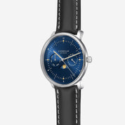 Naos Moonphase in Midnight Blue at a three-quarter angle