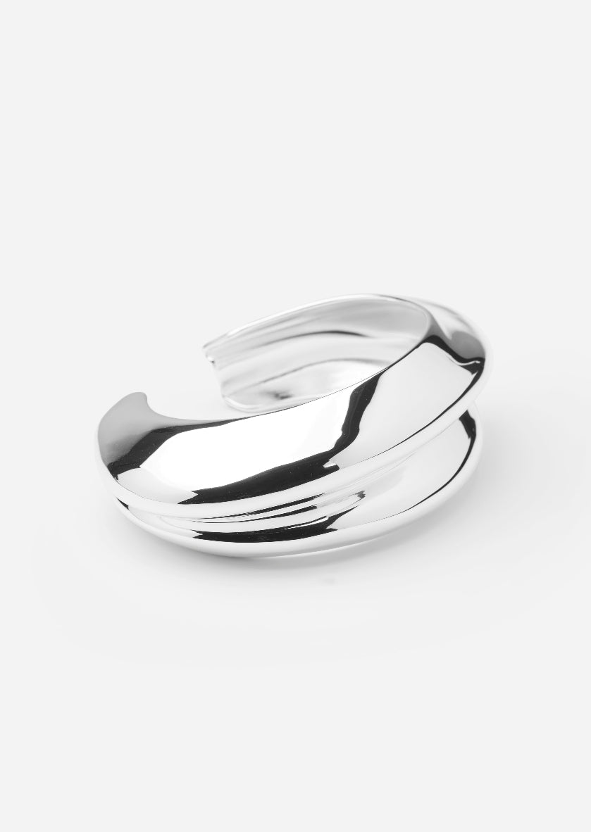 Ecume De Mer Petite Bangle - Silver Plated