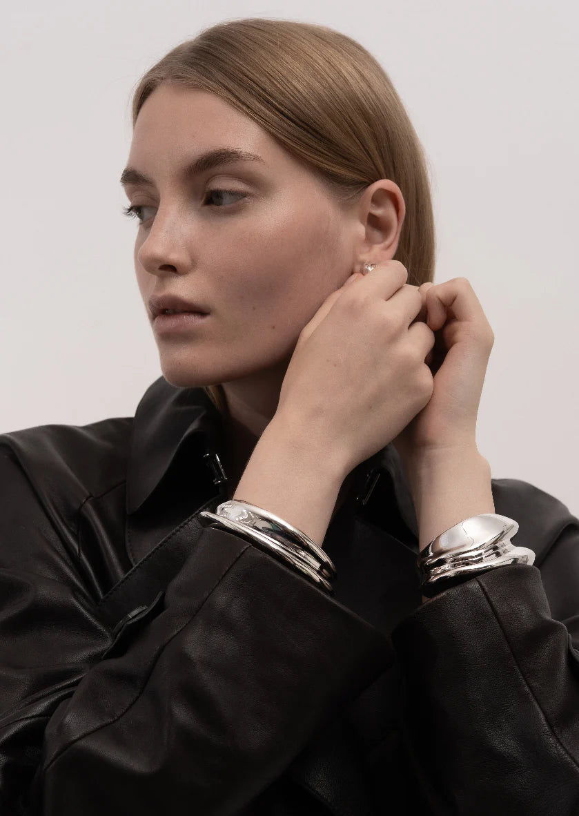 Ecume De Mer Petite Bangle - Silver Plated