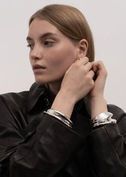 Ecume De Mer Petite Bangle - Silver Plated