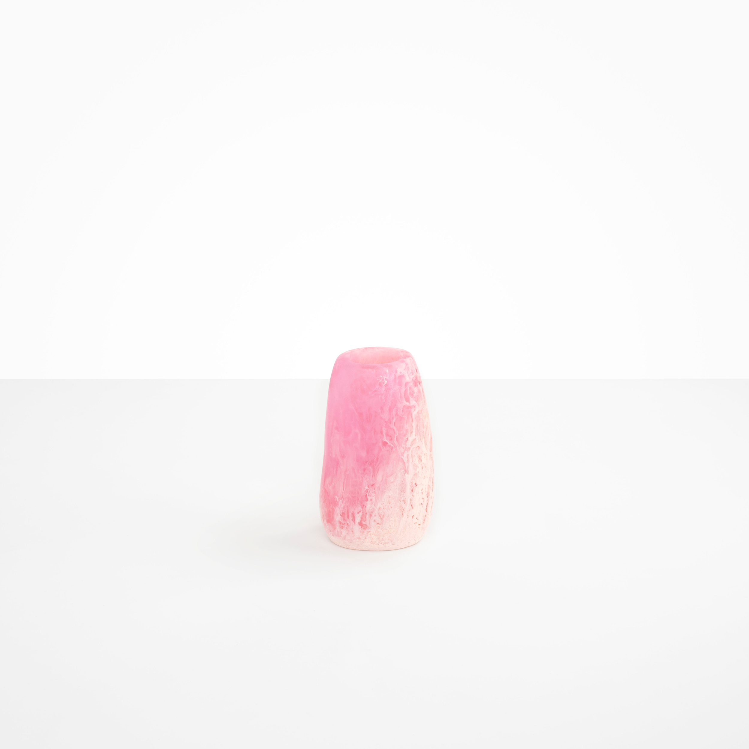 Small Pebble Vase in Shell Pink by Dinosaur Designs, hand-cast resin